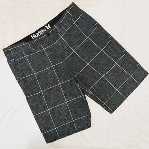 Hurley Phantom Shorts Swim Trunks Sz Men's 34 Gray Plaid Board Shorts Checkered